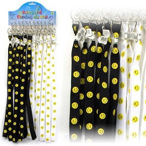 Happy face lanyard with hook 17"L #07327