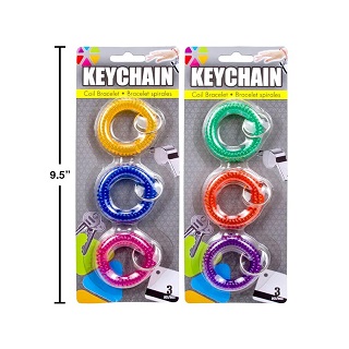 Pvc coil bracelet with keyring #07676