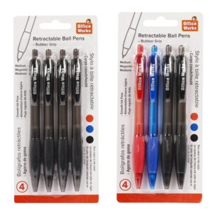 Retractable Ball pen 4pc #30588