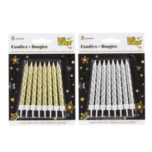 Let's Party spiral candle 8pc #45195