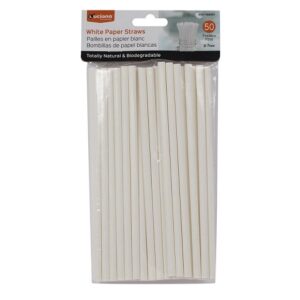 Luciano White Paper Straws 50pc #80097