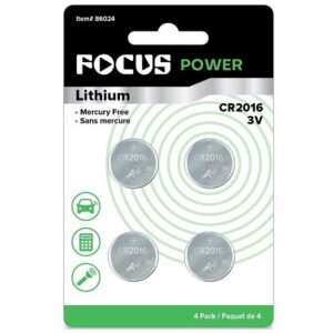 Focus Cell Batteries CR2016 4pc #86024