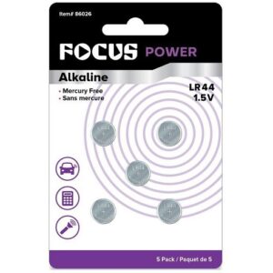 Focus Cell Batteries LR44 5pc #86026