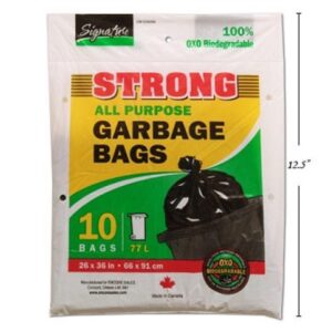 SiG.Kit 10-pc 26x36" Garbage Bags, Black CM034090