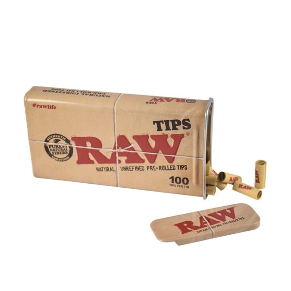 RAW Pre-rolled Tips in Tin Container - 6pk
