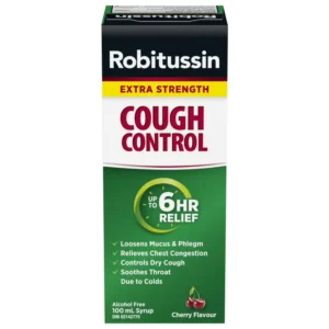 Robitussin Extra Strength Cough Control Cherry 100mL (Pack of 6 – $8.99 Each)