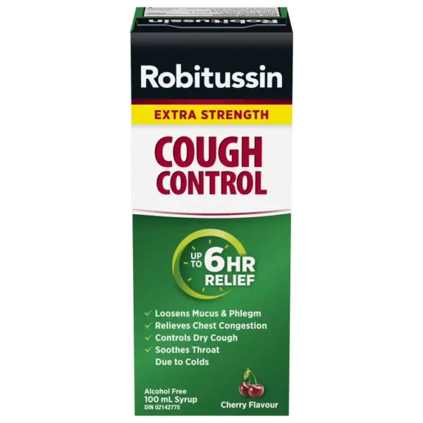 Robitussin Extra Strength Cough Control Cherry 100mL (Pack of 6 – $8.99 Each)