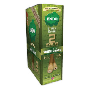 ENDO Organic Hemp Wraps with Wooden Tip - Double White Grape 15x2