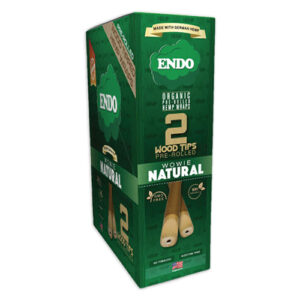ENDO Organic Hemp Wraps with Wooden Tip - Wowie Natural 15x2