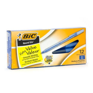 BIC Round Stic Pens Blue 12pcs