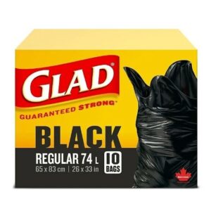 Glad Black Regular 26x33" 74L (Pack of 10)