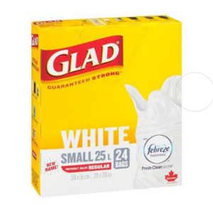 Glad White Bags 25L (Pack of 24)