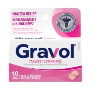 Gravol Tablets 50mg 10pcs (Pack of 6 - $3.99 each)