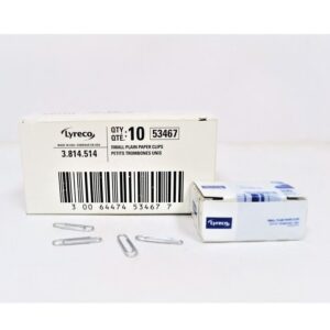 Lyreco Small Plain Paper Clips 100pcs