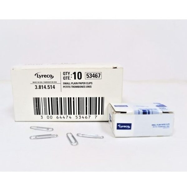 Lyreco Small Plain Paper Clips 100pcs